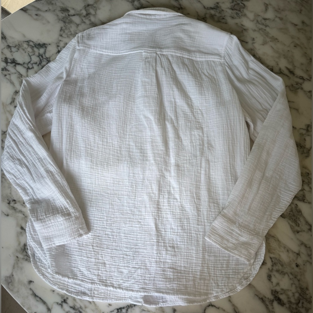 NWT J Crew Factory Gauze Button-Up
White Gauze Shirt 100% Cotton Various Sizes - Picture 10 of 16